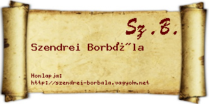Szendrei Borbála névjegykártya
